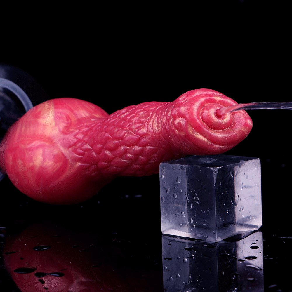 Red ejaculating knot fantasy dildo, photo 3