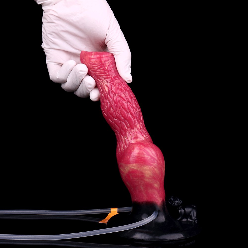 Red ejaculating knot fantasy dildo, photo 5