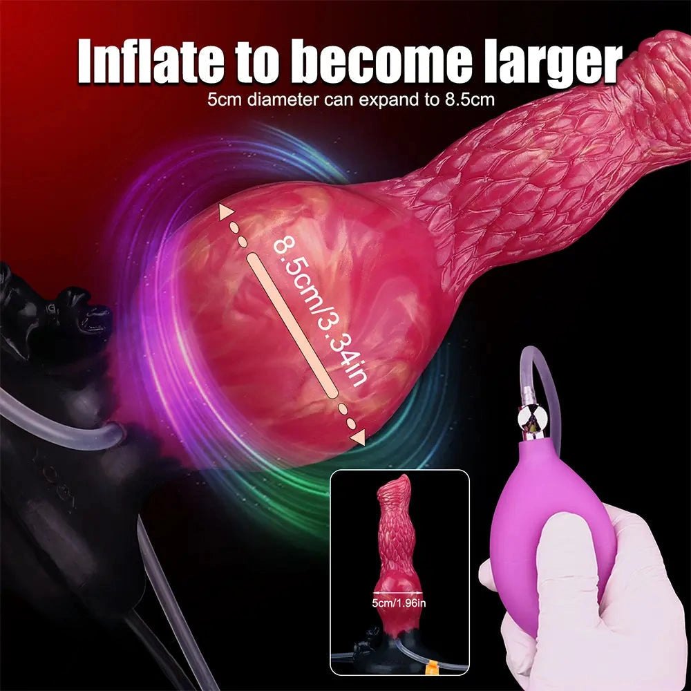 Red ejaculating knot fantasy dildo, photo 7