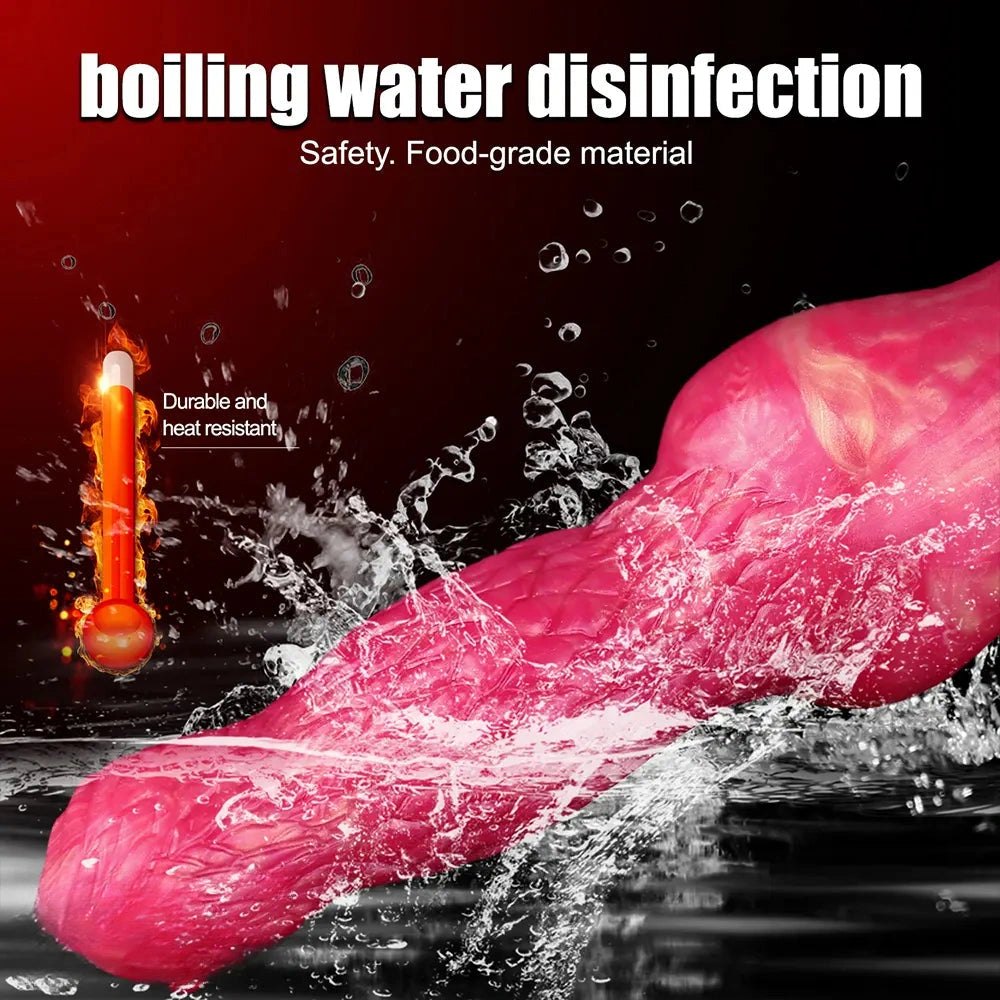 Red ejaculating knot fantasy dildo, photo 9