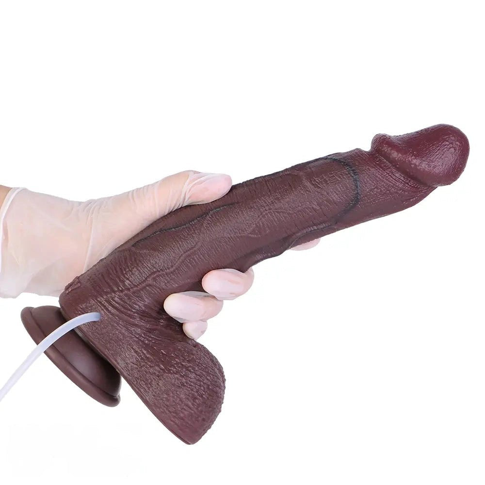 Coffee realistic ejaculating dildo, photo 12