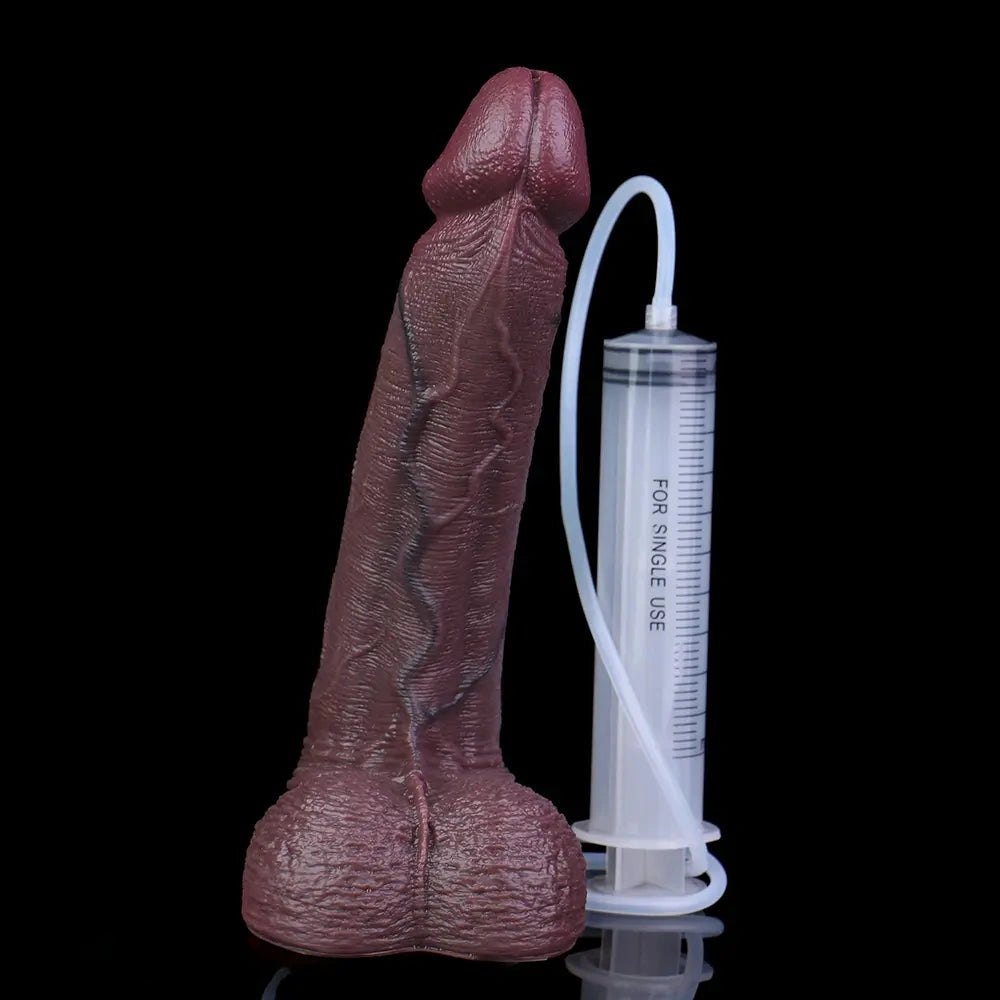 Coffee realistic ejaculating dildo, photo 17