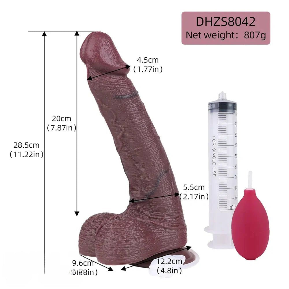 Coffee realistic ejaculating dildo, photo 5