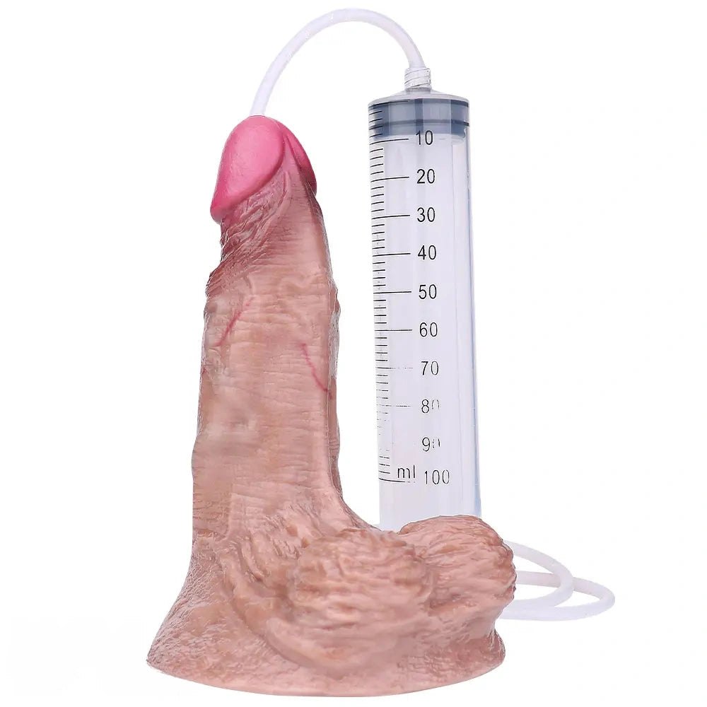 Flesh silicone ejaculating dildo, photo 1