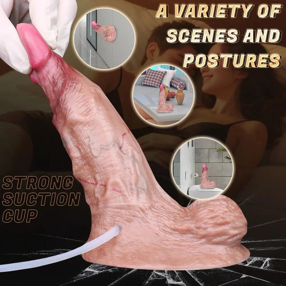 Flesh silicone ejaculating dildo, photo 8