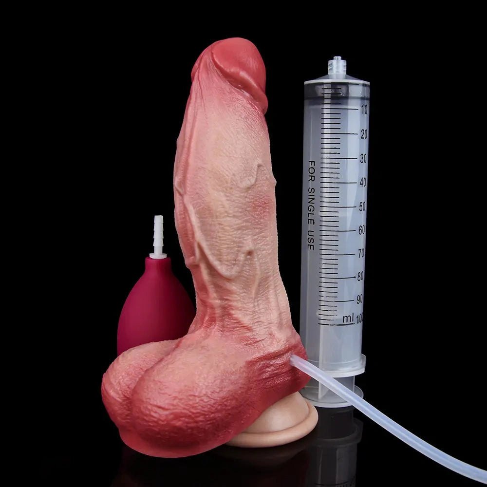 Flesh-tone ejaculating realistic dildo, photo 1