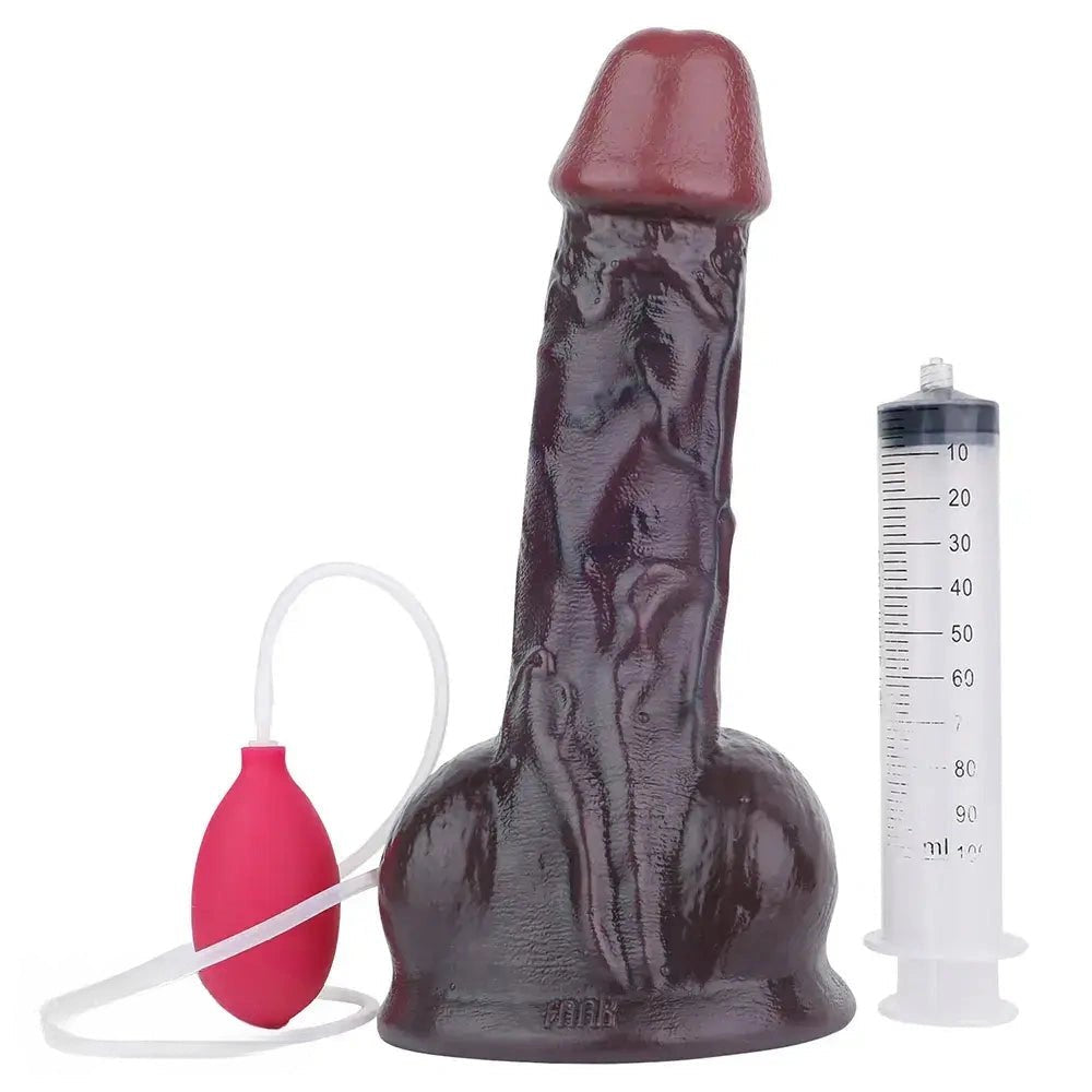 Coffee silicone realistic ejaculating dildo, photo 1