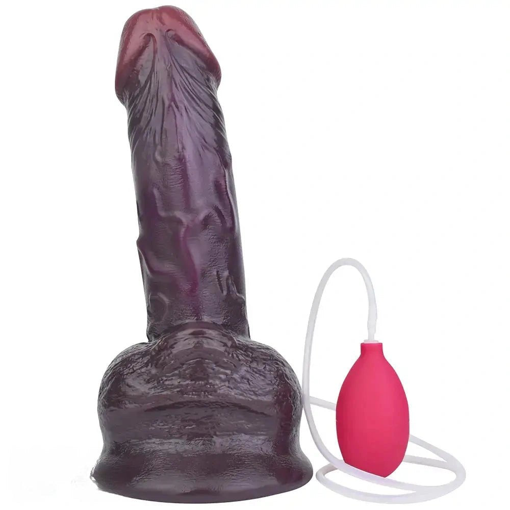 Coffee silicone realistic ejaculating dildo, photo 18