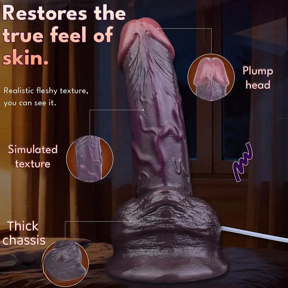 Coffee silicone realistic ejaculating dildo, photo 5