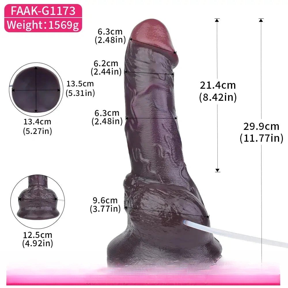 Coffee silicone realistic ejaculating dildo, photo 6