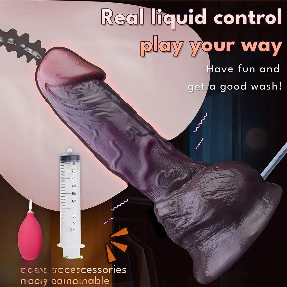 Coffee silicone realistic ejaculating dildo, photo 7