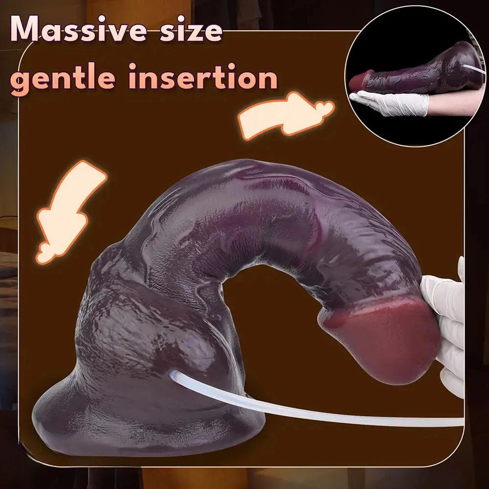 Coffee silicone realistic ejaculating dildo, photo 8