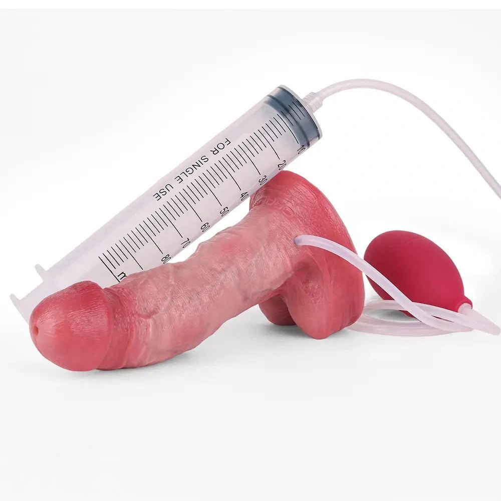 Flesh ejaculating realistic silicone dildo, photo 11