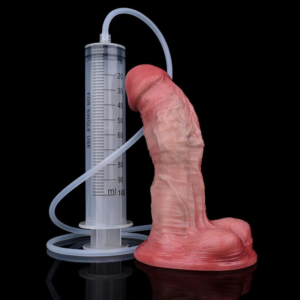 Flesh ejaculating realistic silicone dildo, photo 16