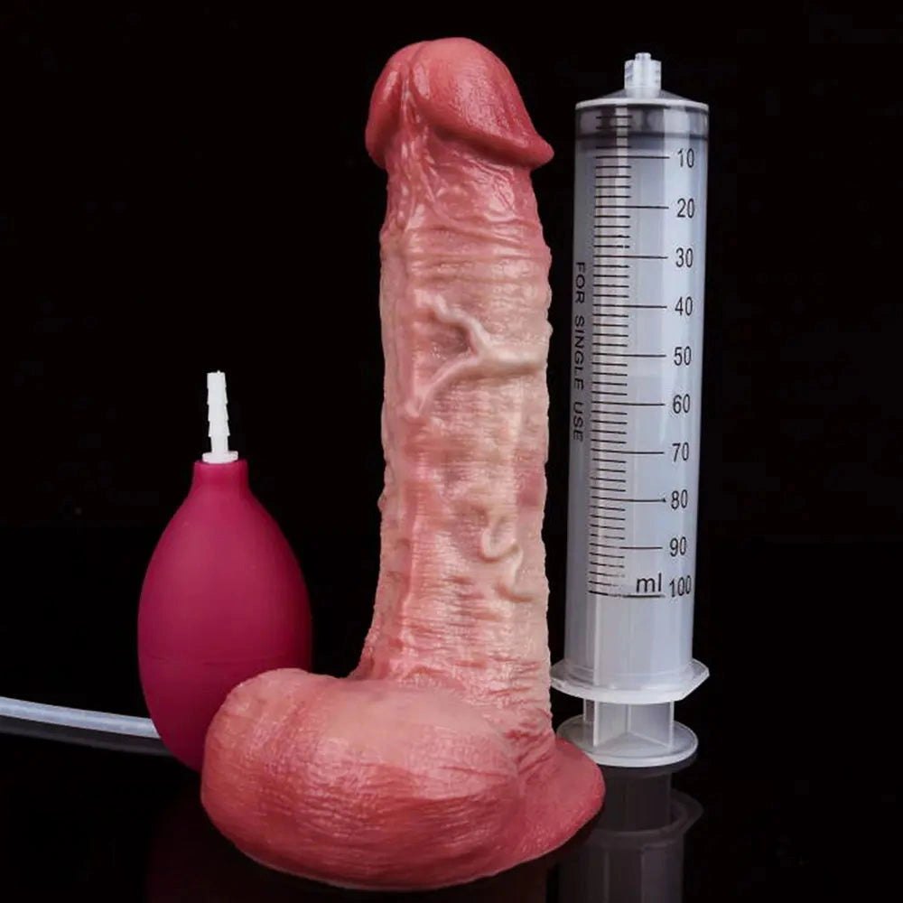 Flesh silicone ejaculating dildo, photo 1