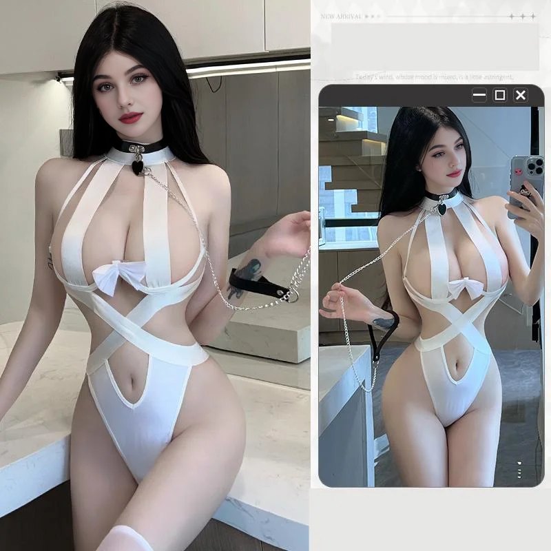 Elastic strap cutout bondage style bodysuit, photo 11