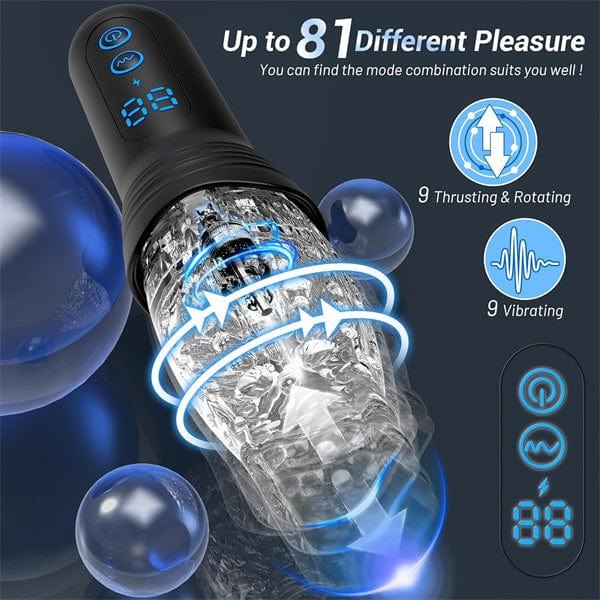 Black electric male masturbator with transparent sleeve, photo 5