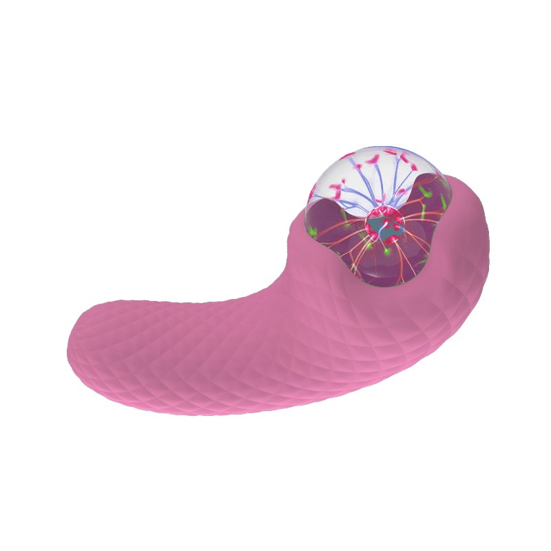 Purple electric arc pulse dual head clit stimulator