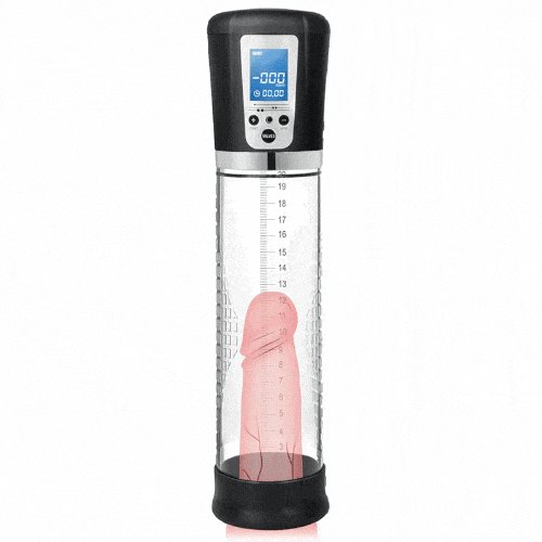 Black electric penis vacuum pump with LED display, photo 1