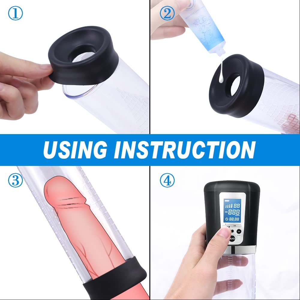 Black electric penis vacuum pump with LED display, photo 4