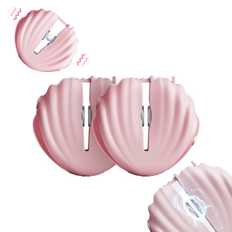 Pink shell-shaped vibrating nipple clamps, photo 2