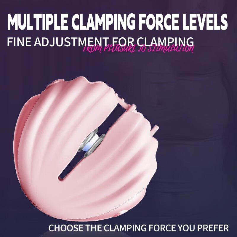 Pink shell-shaped vibrating nipple clamps, photo 5