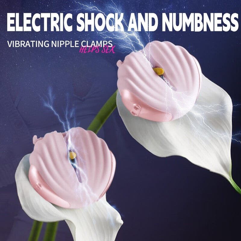 Pink shell-shaped vibrating nipple clamps, photo 8