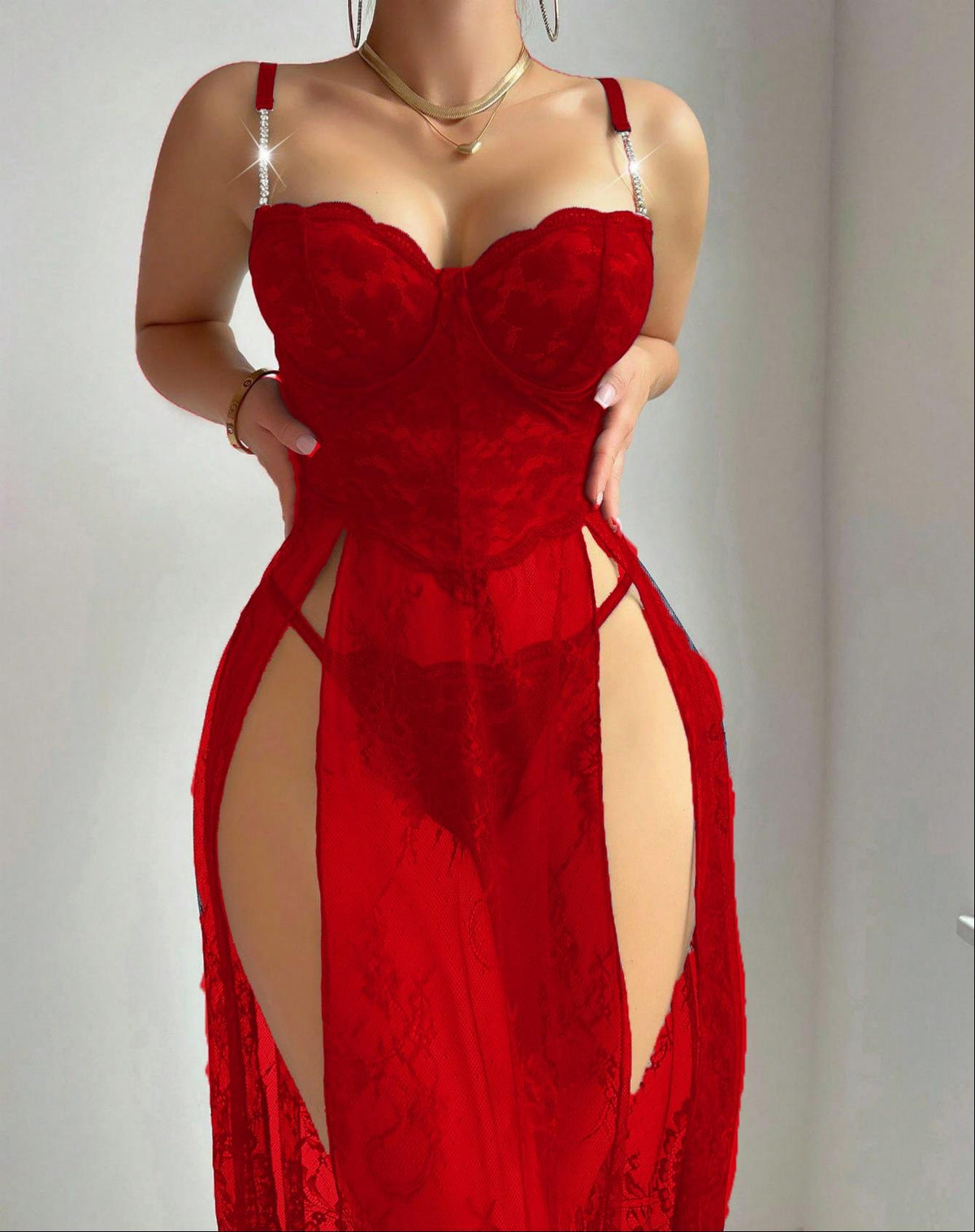 Elegant lace corset nightgown, photo 6