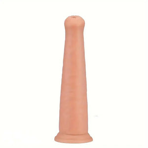 Flesh smooth tapered elephant trunk-style PVC dildo