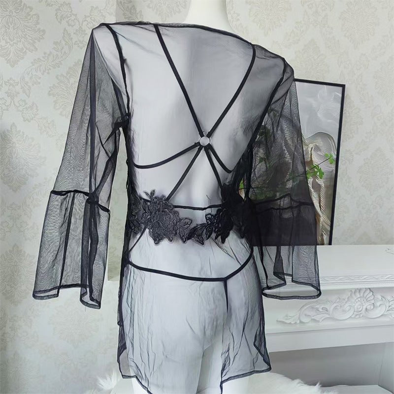Embroidered lace jumpsuit bridal set, photo 5