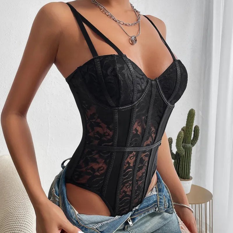 Embroidered sculpting lace corset top, photo 8