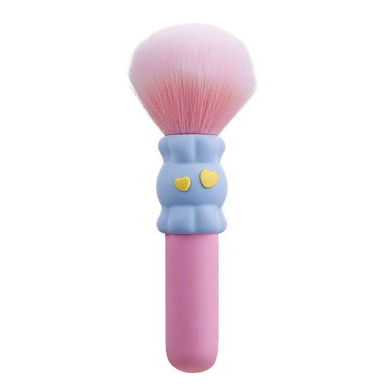 Blue makeup brush shaped dual-ended silicone vibrator