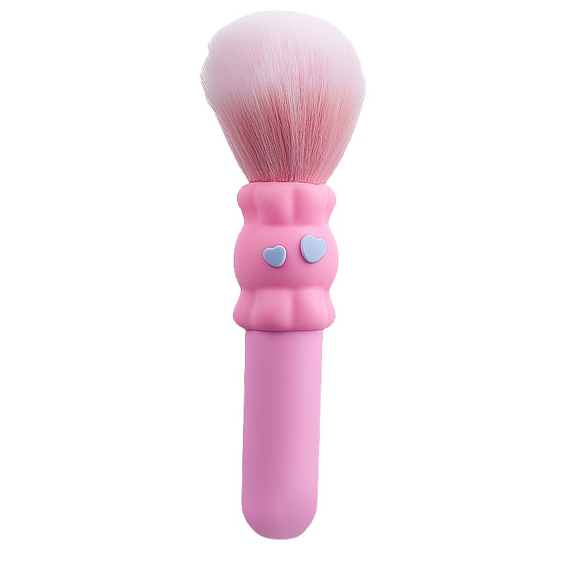 Pink makeup brush shaped dual-ended silicone vibrator
