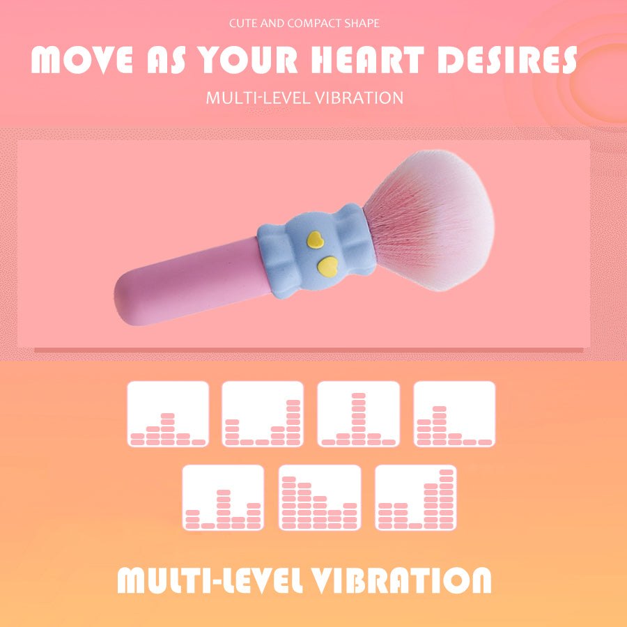 Makeup brush shaped dual-ended silicone vibrator, photo 3