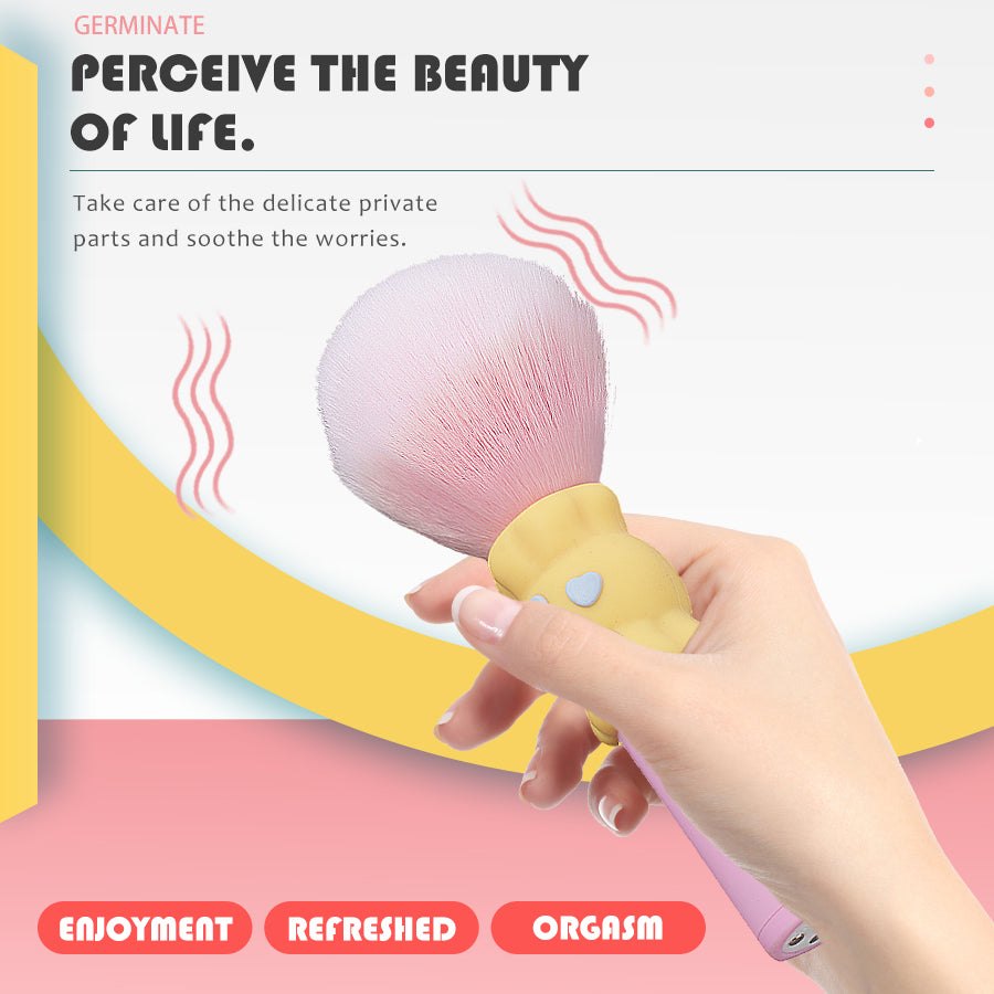 Makeup brush shaped dual-ended silicone vibrator, photo 6