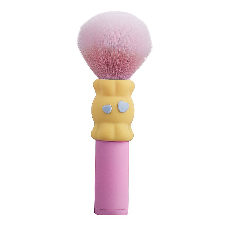yellow makeup brush shaped dual-ended silicone vibrator
