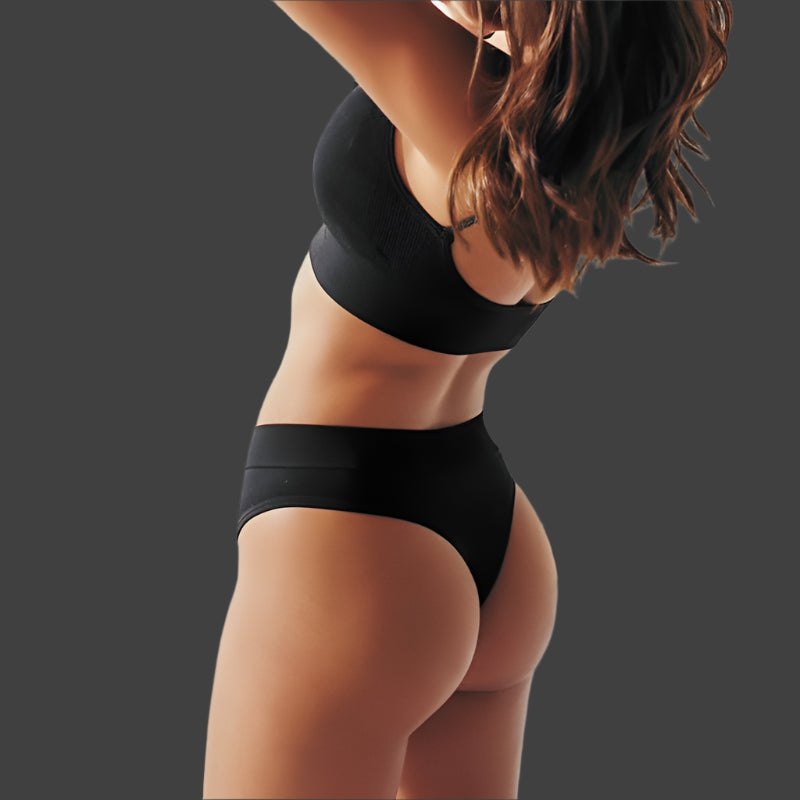 Black everyday cotton bra and panty set