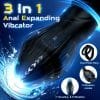 Black silicone prostate massager with rings, photo 3