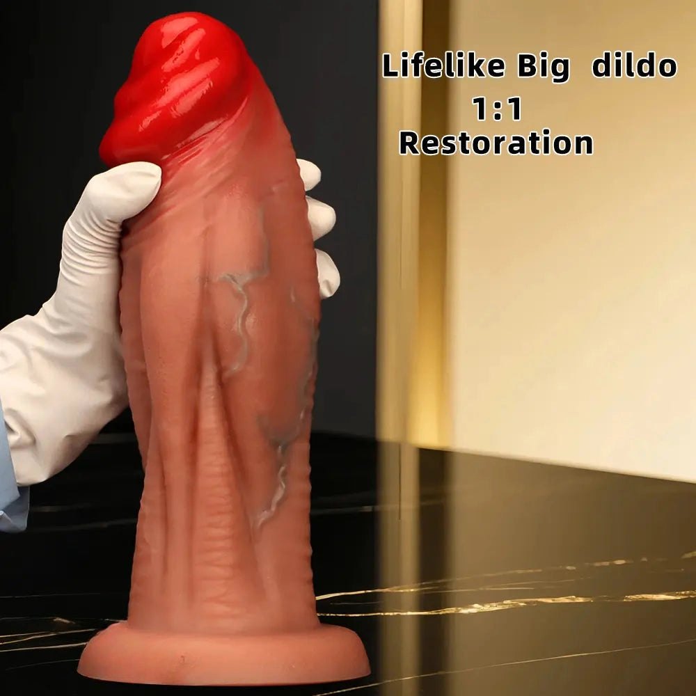 Flesh extra large silicone dildo, photo 8