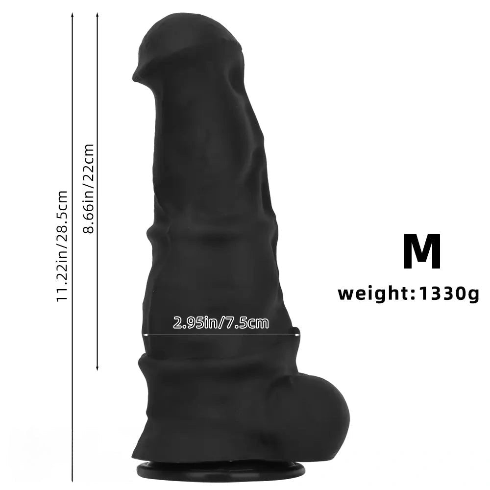 Black extra large thick silicone dildo, photo 10