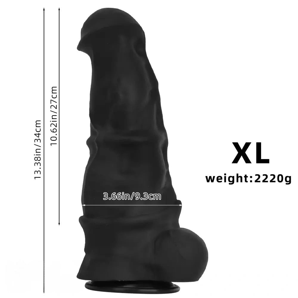 Black extra large thick silicone dildo, photo 12