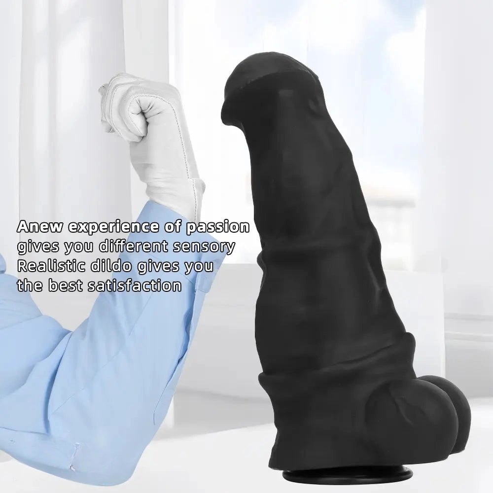 Black extra large thick silicone dildo, photo 3