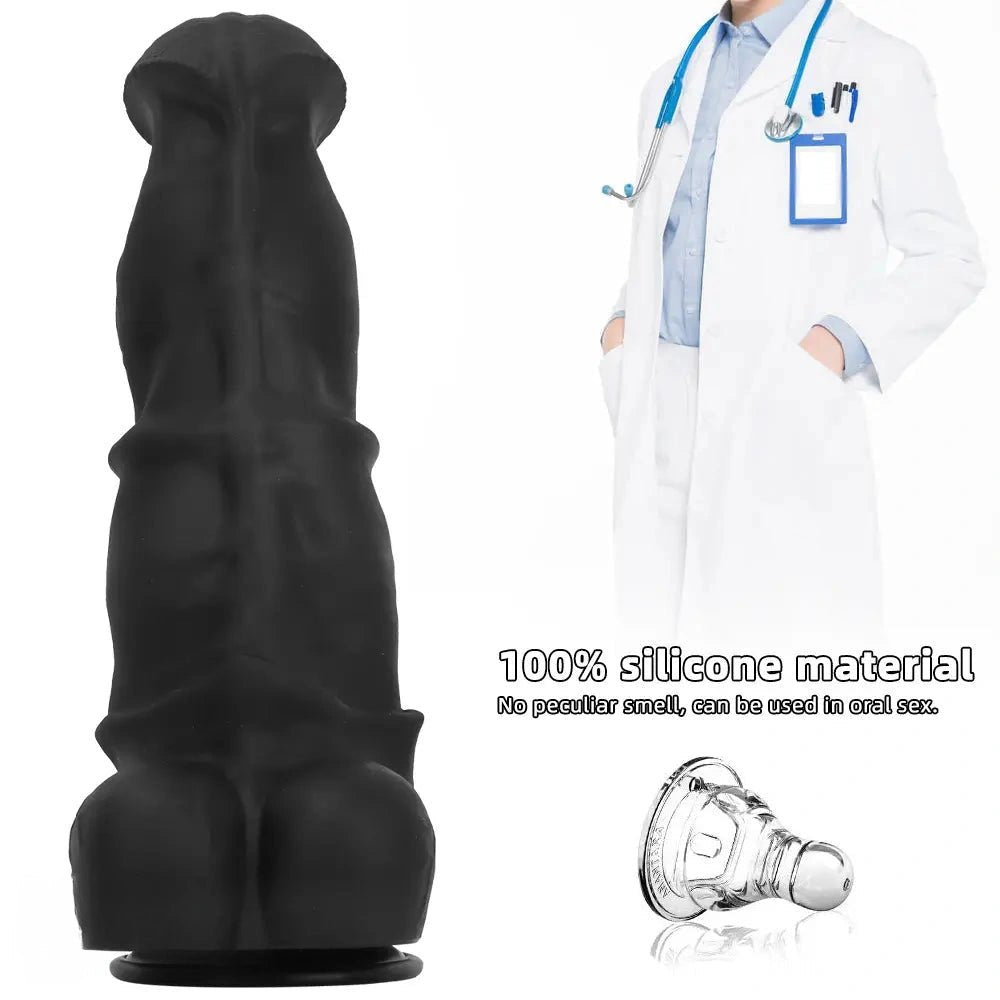 Black extra large thick silicone dildo, photo 6