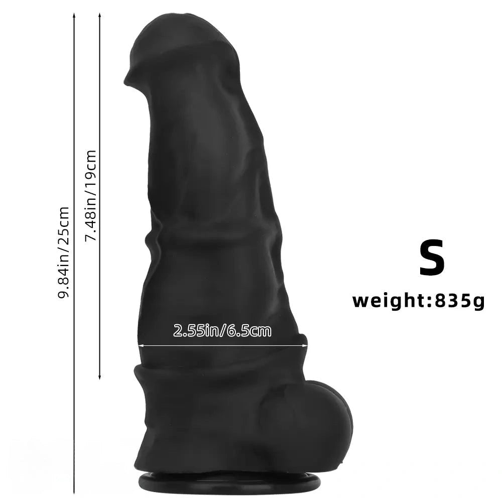 Black extra large thick silicone dildo, photo 9