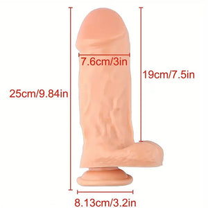 Flesh extra large realistic PVC suction dildo