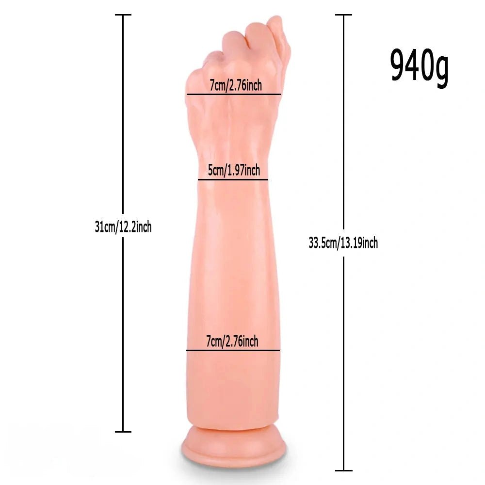 Flesh and black extra long thick pvc dildo