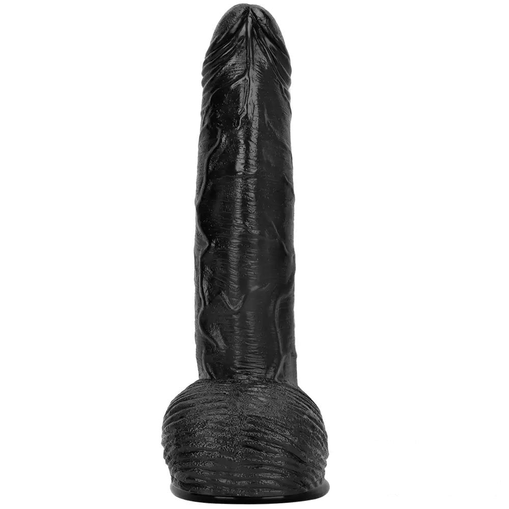 Black realistic pvc dildo with suction cup base, photo 12