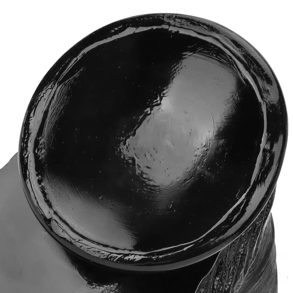 Black realistic pvc dildo with suction cup base, photo 15