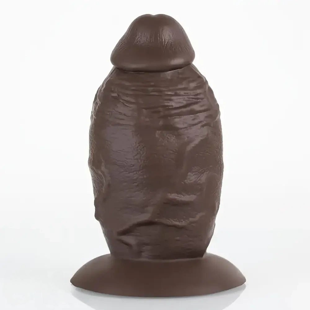 Coffee brown extra thick silicone dildo, photo 1