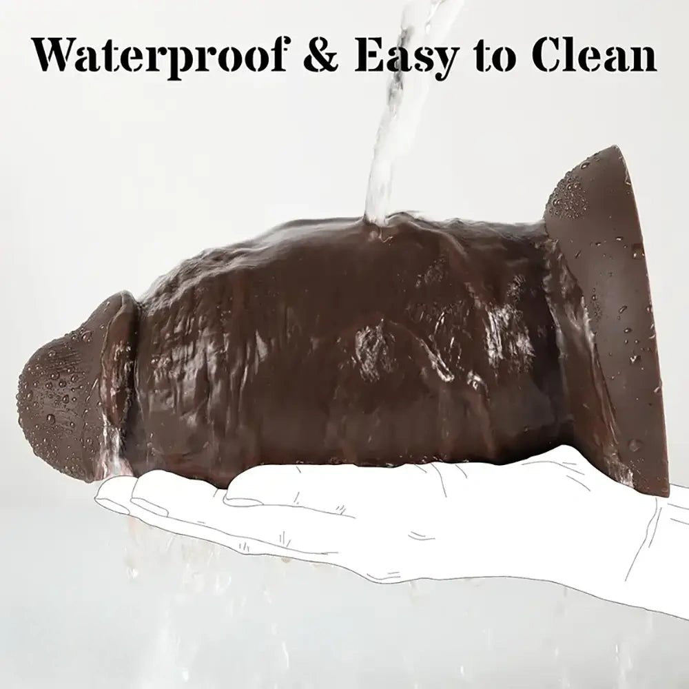 Coffee brown extra thick silicone dildo, photo 5